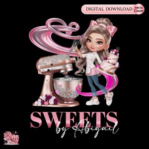 Chibi Girl Bakery-Logo, Backlogo, stilvolle benutzerdefinierte Bäckerei / Gebäck / Kuchen-Logo, Cupcake-Logo, modernes und professionelles digitales Logo für Bakeshops