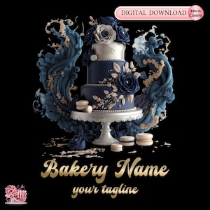 Bäckerei-Logo, Back-Logo, stilvolles benutzerdefiniertes Gebäck-Logo, Kuchen-Logo, Cupcake-Logo, modernes Logo, Bakeshop-Logo, professionelles Logo, in Canva bearbeitet