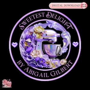 Purple Bakery Logo Baking Logo, Stylish Custom Pastry Logo, Cake Logo, Treats Cupcake Logo Modern Logo Bakeshop Logo Professional Logo Canva