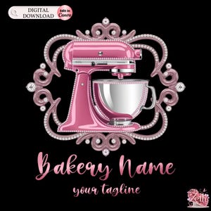 Bakery Logo, Baking Logo, Stylish Custom Pastry Logo, Cake Logo, Cupcake Logo, Modern Logo, Bakeshop Logo, Professional Logo, Edit in Canva