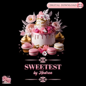 Pink Bakery Logo, Baking Logo, Stylish Custom Pastry Logo, Cake Logo, Cupcake Logo, Modern Logo Bakeshop Logo Treats Professional Logo Canva