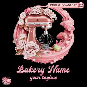 Roségold BakerBakery-Logo, Backlogo, Stilvolles benutzerdefiniertes Gebäcklogo, Kuchenlogo, Cupcake-Logo, modernes Logo, Bakeshop-Logo, professionelles Logo
