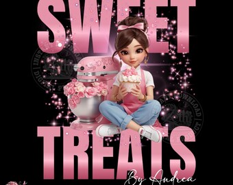 Sweet Treats Logo Template, Cupcake Bakery Branding Canva Pro Editable