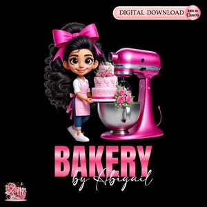 Chibi Girl Bakery Logo, Baking Logo, Stylish Custom Pastry Logo, Cake Logo, Cupcake Logo, Modern Logo Bakeshop Logo Treats Professional Logo
