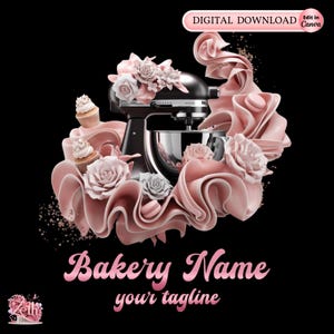 Bäckerei-Logo, Back-Logo, stilvolles benutzerdefiniertes Gebäck-Logo, Kuchen-Logo, Cupcake-Logo, modernes Logo, Bakeshop-Logo, professionelles Logo, in Canva bearbeitet