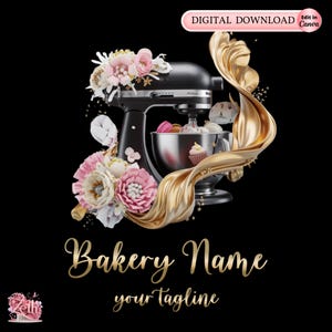 Gold Bakery Logo, Baking Logo, Stylish Custom Pastry Logo, Cake Logo, Cupcake Logo, Modern Logo, Bakeshop Logo, Professional Logo Canva