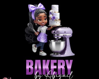 Chibi Girl Bakery Logo, Bakery Shop Branding Template Canva Pro, Cupcake Identity Editable Download