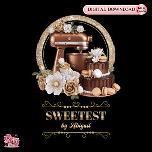 Bronze-Gold-Bäckerei-Logo-Vorlage, benutzerdefiniertes Kuchen- und Cupcake-Logo, stilvolles Gebäck-Logo-Design, modernes Bakeshop-Branding, bearbeitbares Canva-Logo