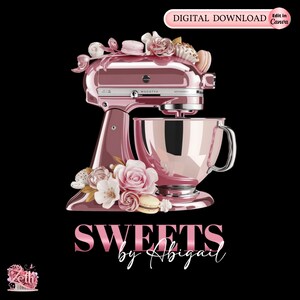 Rose Gold Bakery Logo, Elegant Baking Logo, Stylish Pastry Brand, Cake & Cupcake Logo, Editable Bakeshop Logo Template, Edit in Canva Design