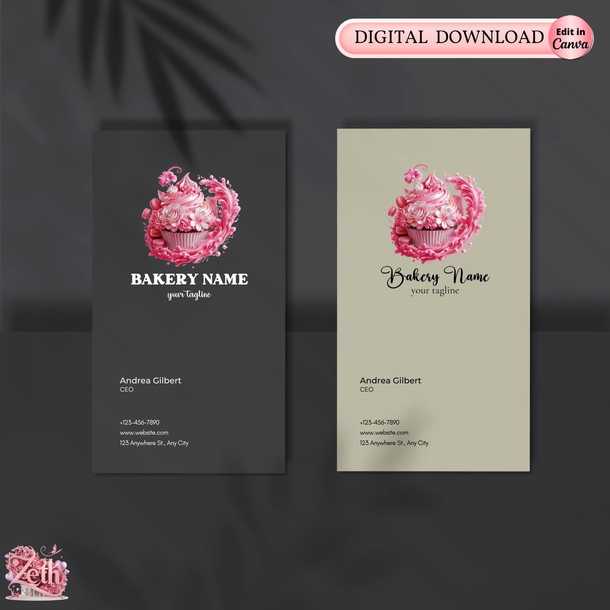 pink and white modern bakery logo Images High Quality... Modern Pink Bakery Logo, Baking Logo, Stylish Custom Pastry Logo, Cake ...