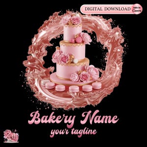 Bäckerei-Logo, Back-Logo, stilvolles benutzerdefiniertes Gebäck-Logo, Kuchen-Logo, Cupcake-Logo, modernes Logo, Bakeshop-Logo, professionelles Logo, in Canva bearbeitet