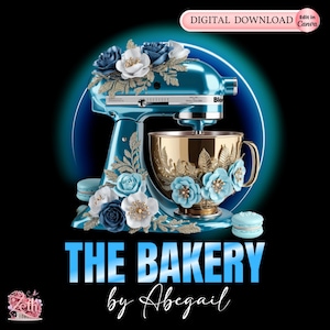 Blue Cake Bakery Logo, Baking Logo, Stylish Custom Pastry Logo, Cake Logo, Cupcake Logo, Modern Logo, Bakeshop Logo, Professional Logo Canva