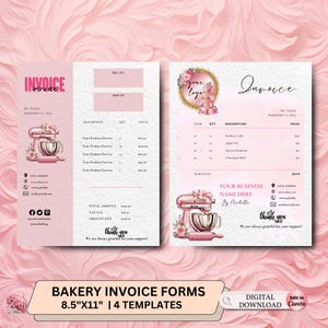 Cake Invoice Template Editable, Custom Order Form Printable for Small Business, Bakery Custom Cake Invoice, Instant Download, Add your logo
