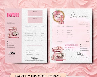 Cake Invoice Template Editable, Custom Order Form Printable for Small Business, Bakery Custom Cake Invoice, Instant Download, Add your logo