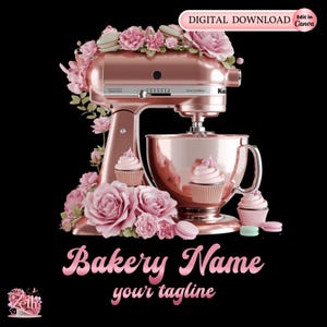 CAKE Business LOGO, Business Card Design Template , Pastry/Cupcake/Cake Business Logo Blue Bakery Design Creation Design Logo, Edit in Canva