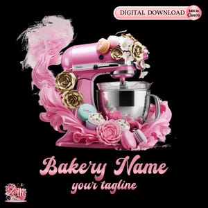 Rosa Bäckerei-Logo, Back-Logo, stilvolles benutzerdefiniertes Gebäck-Logo, Kuchen-Logo, Cupcake-Logo, modernes Logo, Bakeshop-Logo, professionelles Logo, Canva
