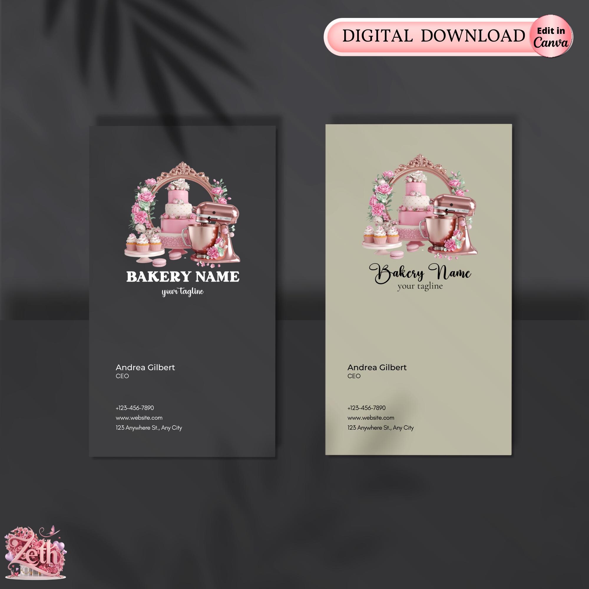 pink rose bakery logo design with floral element... Modern Pink Bakery Logo, Baking Logo, Stylish Custom Pastry Logo, Cake ...
