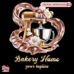 Goldenes Bäckerei-Logo, Back-Logo, stilvolles benutzerdefiniertes Gebäck-Logo, Kuchen-Logo, Cupcake-Logo, modernes Logo, Bakeshop-Logo, professionelles Logo, Canva