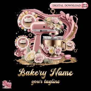 Bakery Logo, Baking Logo, Stylish Custom Pastry Logo, Cake Logo, Cupcake Logo, Modern Logo, Bakeshop Logo, Professional Logo, Edit in Canva