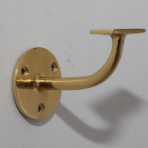 Heavy-Duty Handrail Bracket – Bannister & Balustrade Wall Mount for Stair Rails – Solid Brass – Decorative Stair Rail Holder – Firm Support