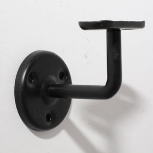 Heavy-Duty Handrail Bracket – Bannister & Balustrade Wall Mount for Stair Rails – Steel Support Black – Decorative Stair Rail Holder