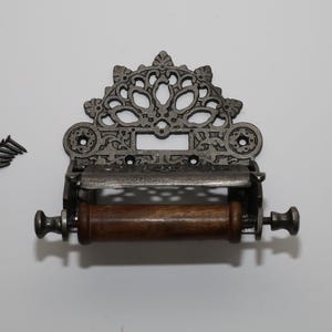 Toilet Roll Holder – Wall Mounted Antique Cast Iron Hand Towel Holder – Vintage Victorian Decorative Bathroom Hardware – Paper Dispenser
