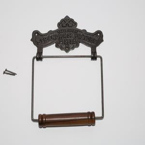 Toilet Roll Holder – Wall Mounted Victorian Cast Iron Hand Towel Holder – Vintage Antique Decorative Bathroom Hardware – Loo Paper Dispenser