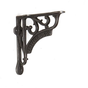 Heavy Duty Shelf Bracket – Victorian Heritage Cast Iron – Decorative Wall mounted Storage – Shelving Support – Vintage Rustic Style – J-L-S