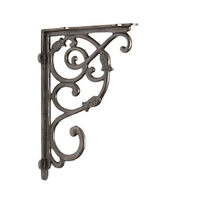 Heavy Duty Shelf Bracket – Cast Iron Traditional Dutch Design – Decorative Wall mounted Storage – Shelving Support – Vintage Rustic Style