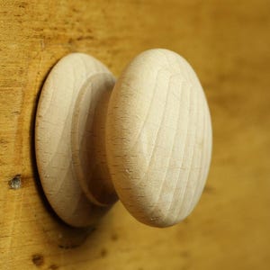 Pomos de pino natural para armarios – Tiradores de madera para cajones / Pomos rústicos para muebles / Tiradores de madera sin terminar para armarios y cómodas – Estilo vintage