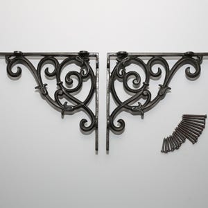 Heavy Duty Shelf Bracket – Cast Iron Garden-Inspired Vine Design – Decorative Wall mounted Storage – Shelving Support – Vintage Rustic Style