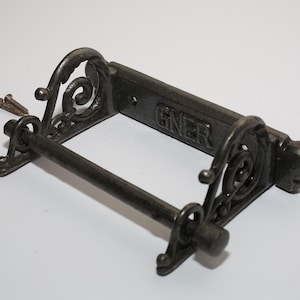 Toilet Roll Holder – Wall Mounted Victorian Cast Iron Hand Towel Holder – Vintage Antique Decorative Bathroom Hardware – Paper Dispenser