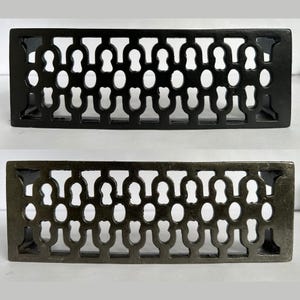 Cast Iron Air Brick Cover Vent – 3&quot; X 9&quot; Victorian Style Keyhole Grille – Wall or Floor Cavity Ventilation – Vintage Rustic Decorative