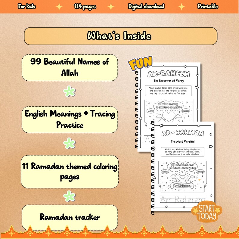 Allah Activity Ramadan Activities for Kids | 99 Names of Allah Coloring Book | Calm ...