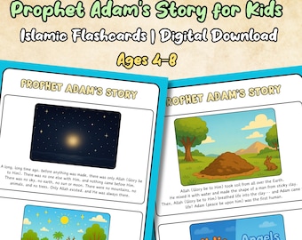 Prophet Adam Story Flashcards: Islamic Homeschool Learning (PDF)