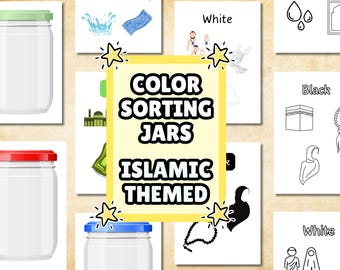 Islamic Colour Sorting Activity for Kids – Learn Colours with Islamic Objects | Muslim Preschool & Homeschool | Printable PDF
