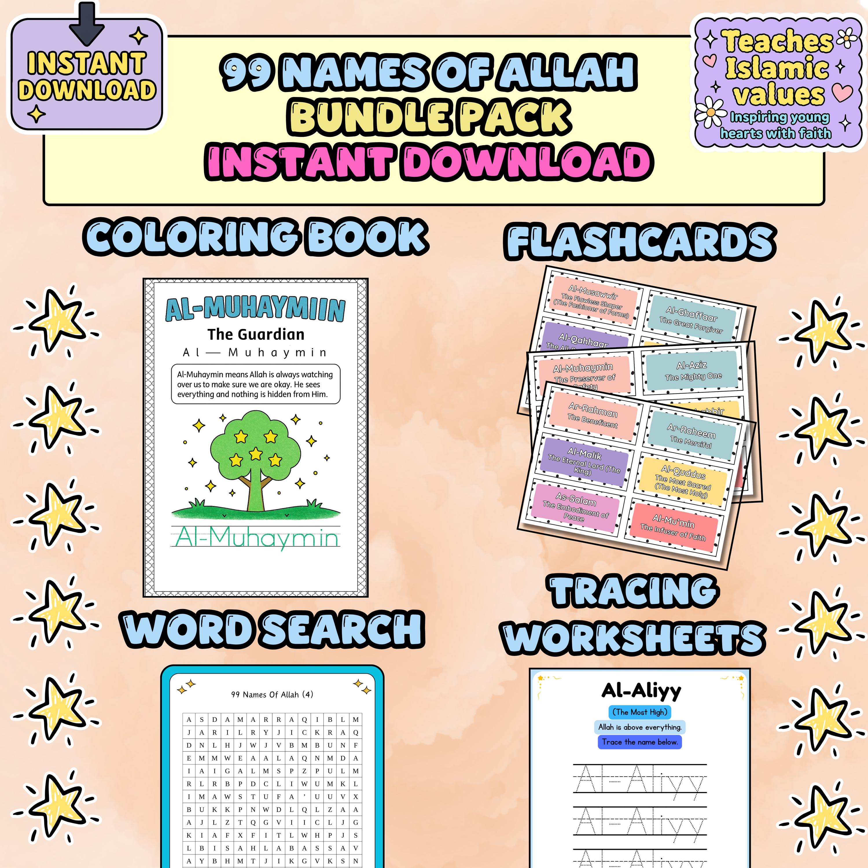 Allah Activity 99 Names of Allah Children Pack • Islamic Activity PDF • Islamic ...