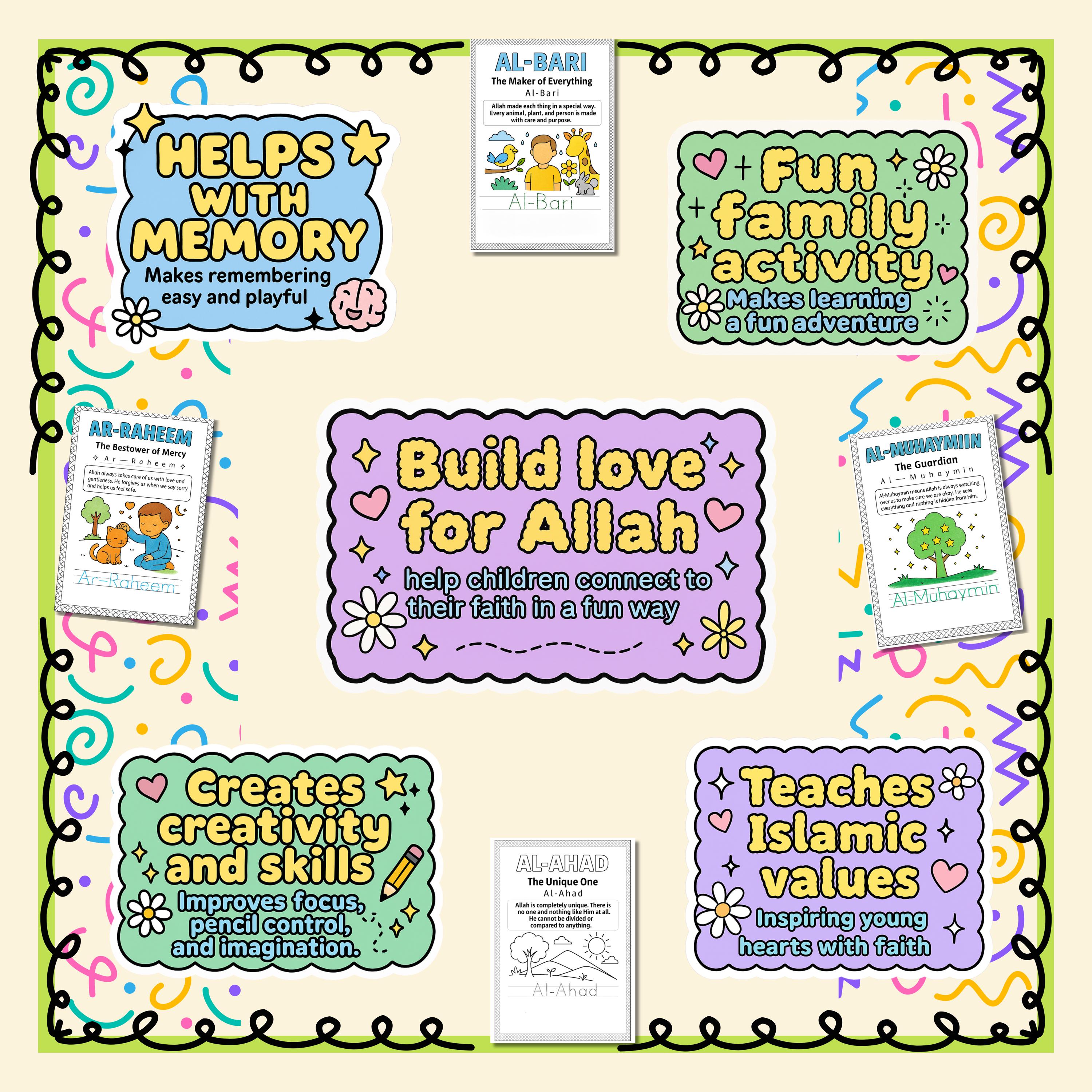Allah Activity 99 Names of Allah Colouring Book – Islamic Activities for Kids – Muslim ...