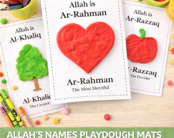 Playdough Mats for Toddlers | Islamic Sensory Activity | Fine Motor Skills & Preschool Learning | 99 Names of Allah Printable (Ages 3–5)