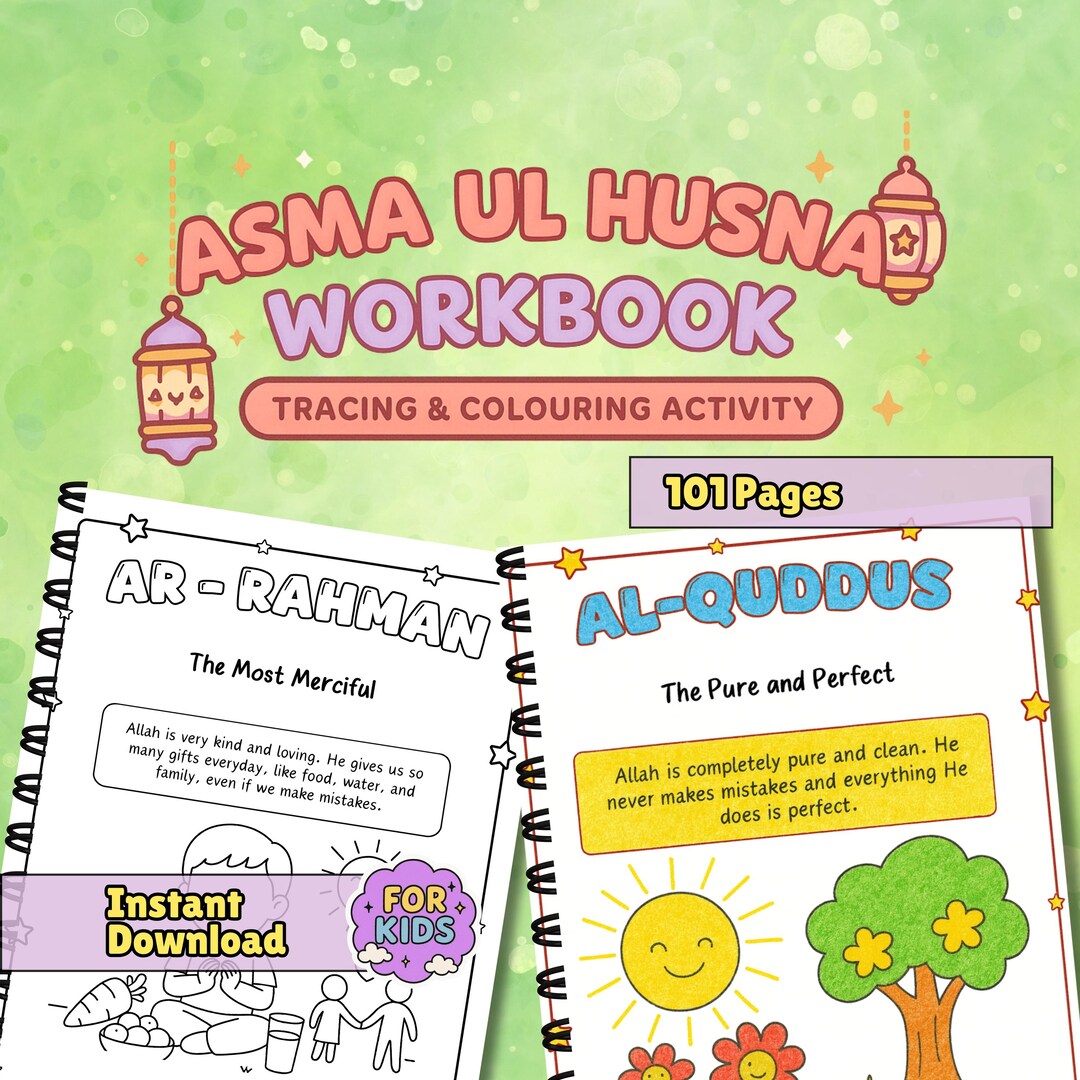 Allah Activity 99 Names of Allah Coloring Book for Kids (ages 4–7) | Calm Islamic ...
