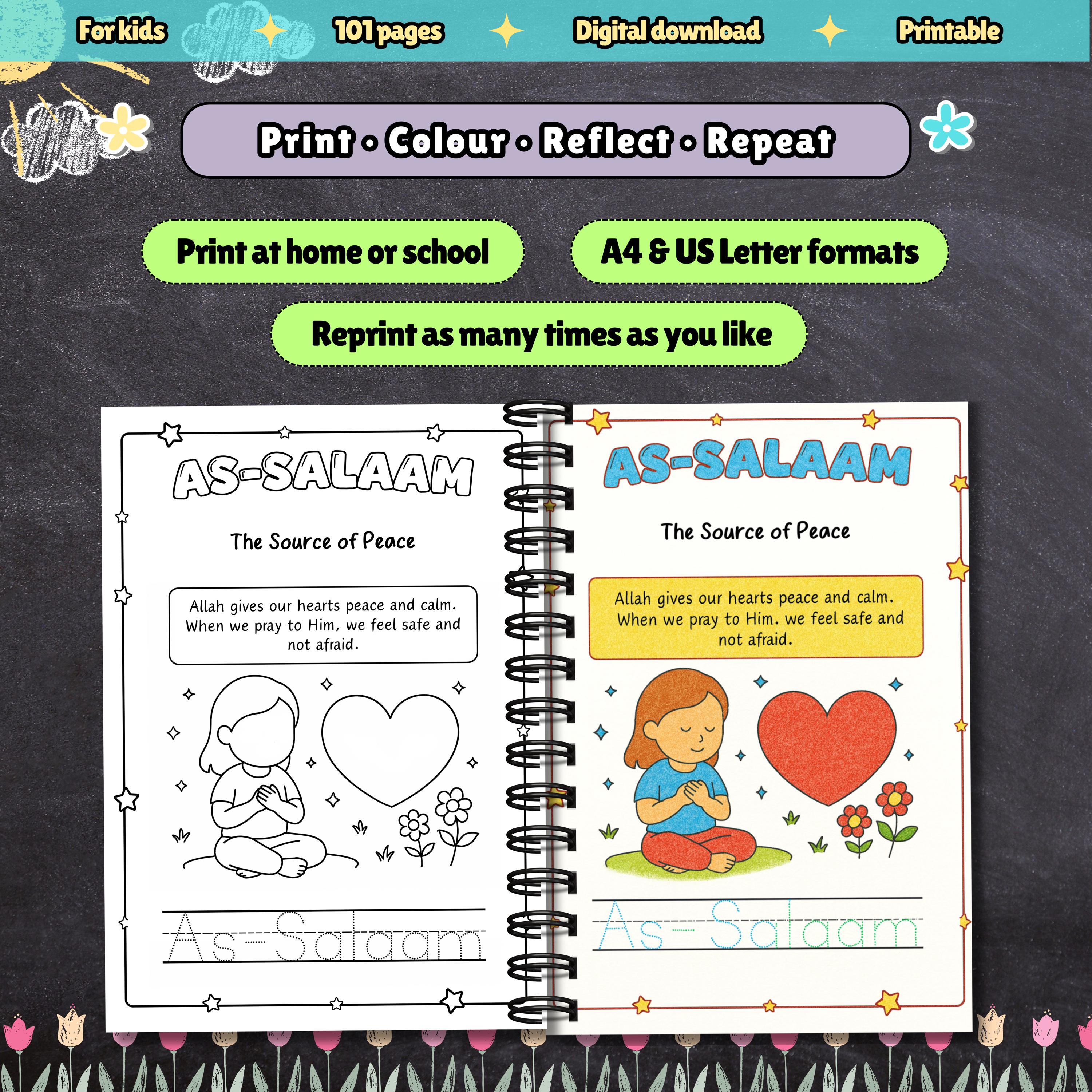 Allah Activity 99 Names of Allah Coloring Book | Asma Ul Husna Printable | Islamic ...