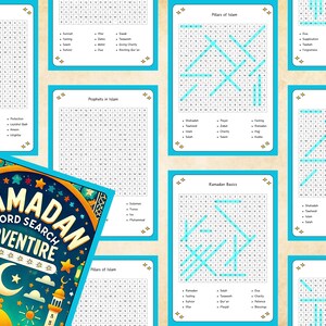 Islamic Printable, Ramadan Printable, Word Search, Islamic Word Search for Kids, Ramadan Word Search Printable Puzzle, Muslim Kids