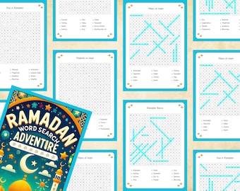 Ramadan-Aktivitäten für Kinder | Islamisches Wortsuchrätsel | Quiet Time-Spiel für muslimische Kinder | Druckbare Ramadan Aktivität