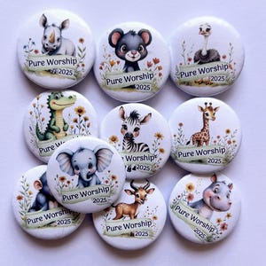 JW Animal Convention 2025 Button Pins, Kids Pure Worship
