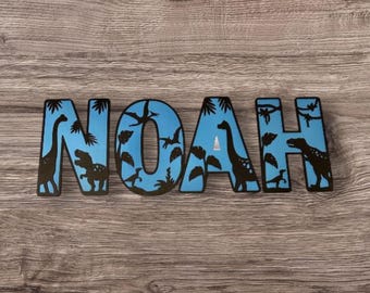 Personalized Dinosaur Name Sign: Laser-Cut Nursery Decor