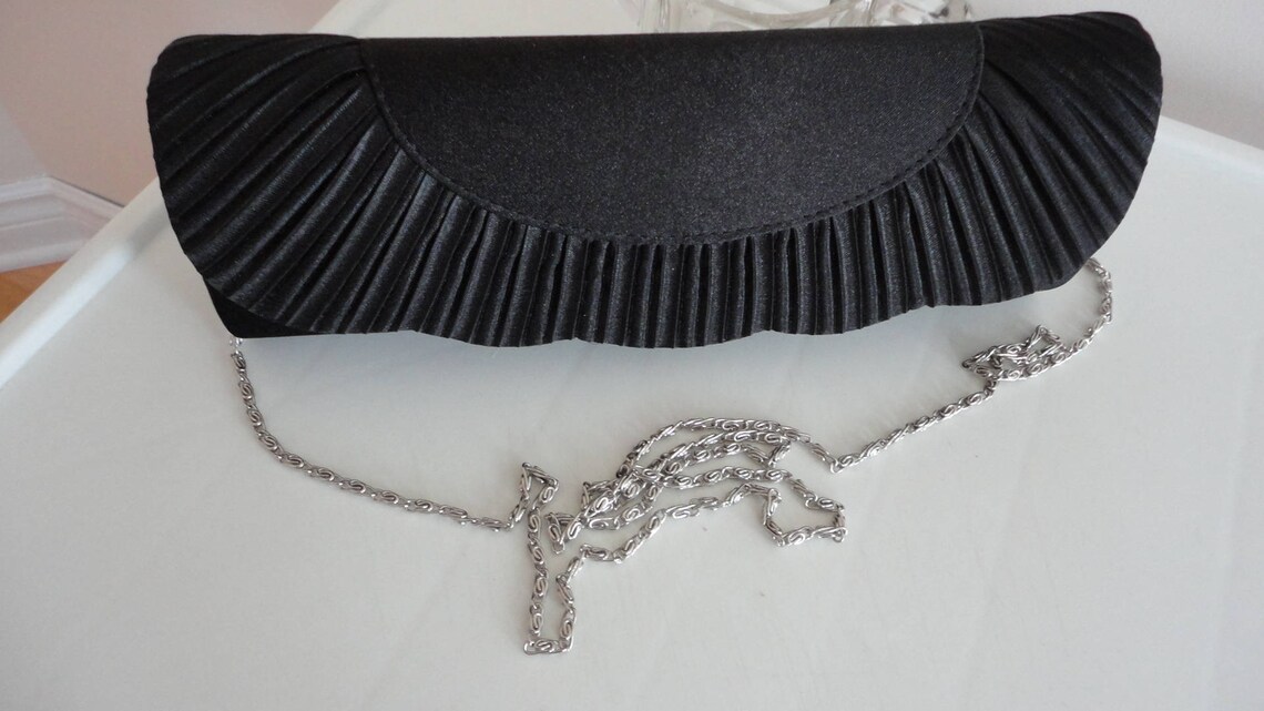 90s Black Fabric Clutch Evening Purse Hard Sided Etsy Canada