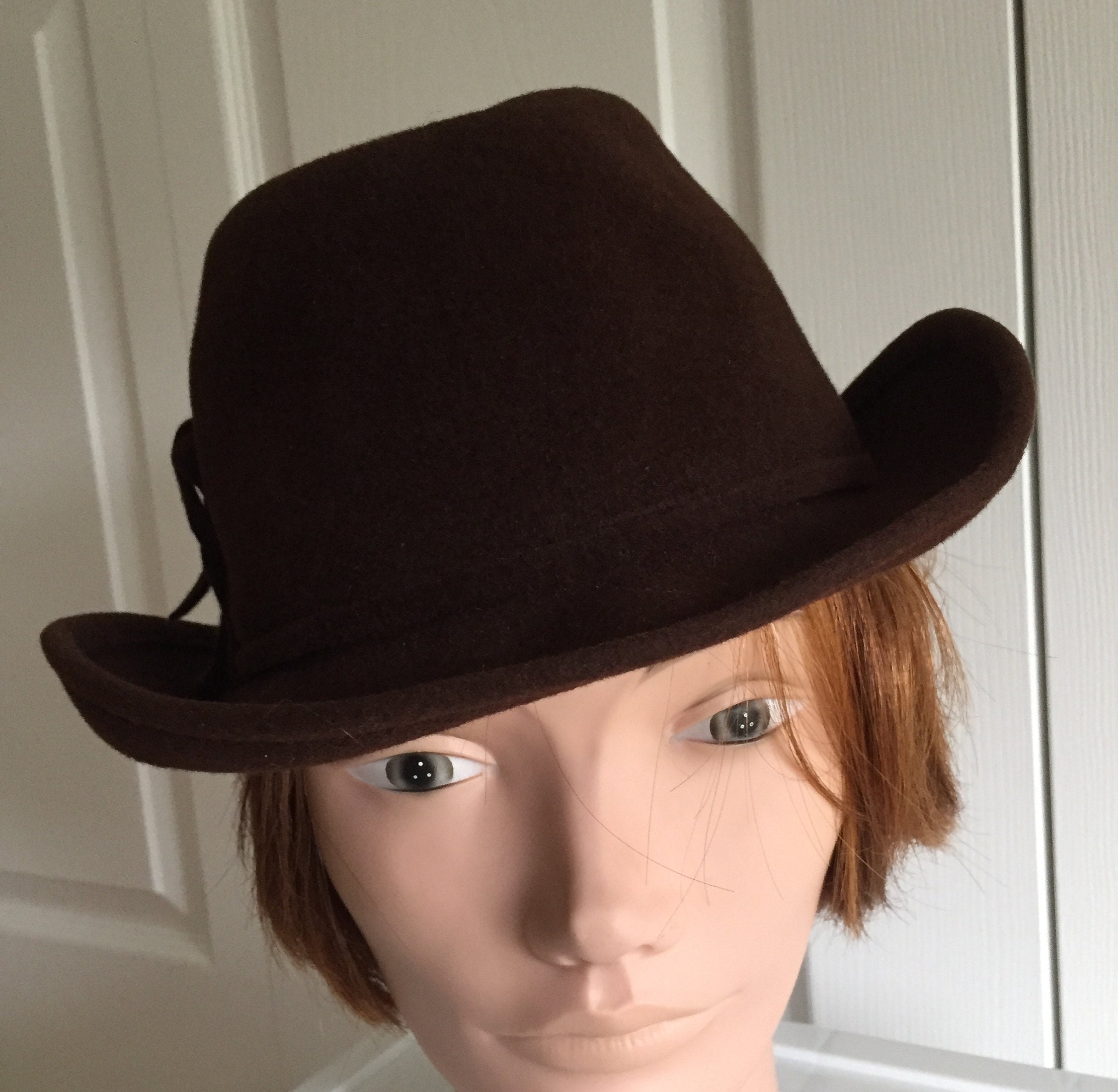 70s Vintage Dark Brown Velour Felt 