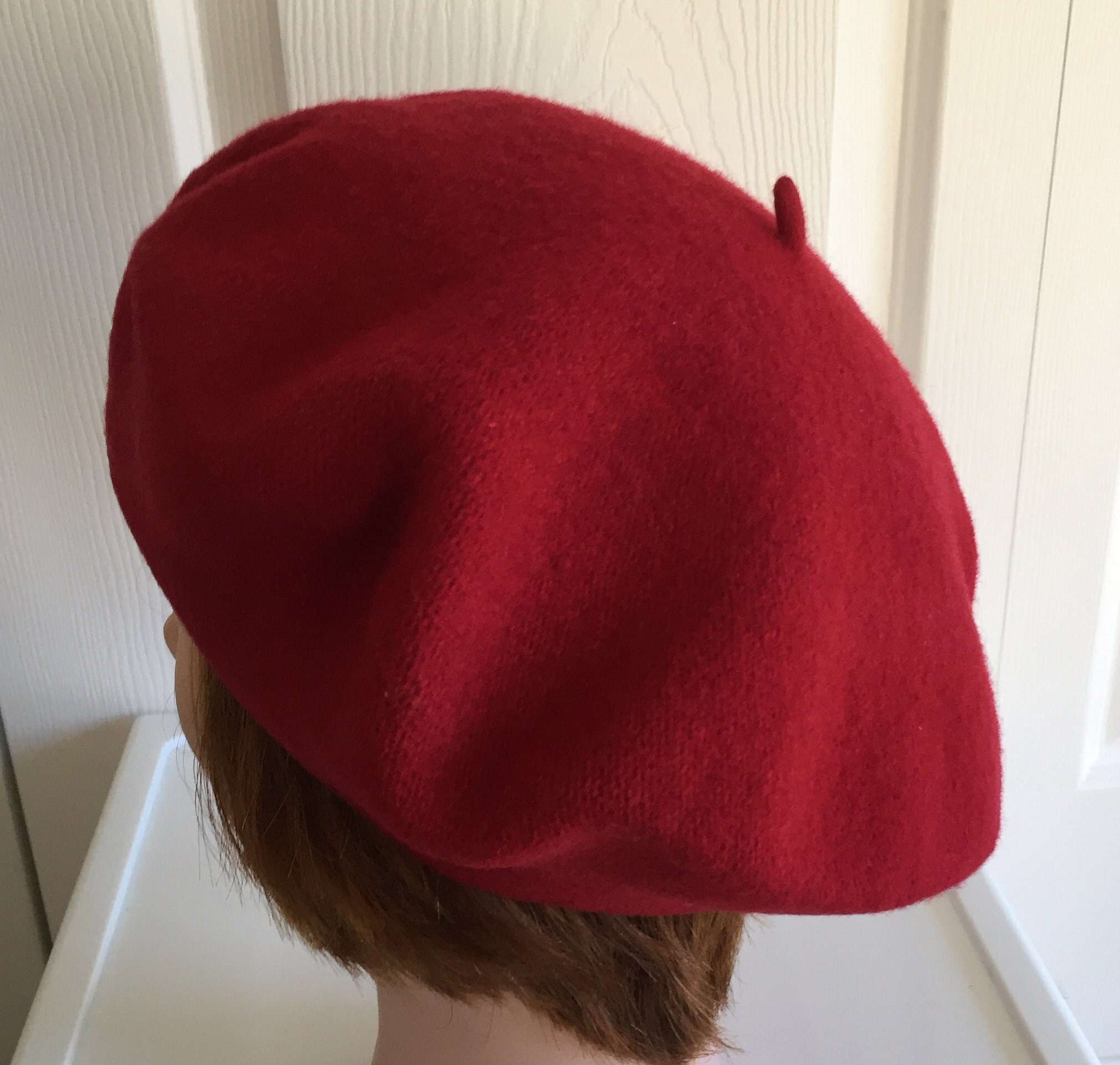M. Gregg Studio 80s 6 Panel Flap Stylish Blue Red Beret Hat M British Wool Beret Royal Military Police (MP) - Red RMP 100  main image 4