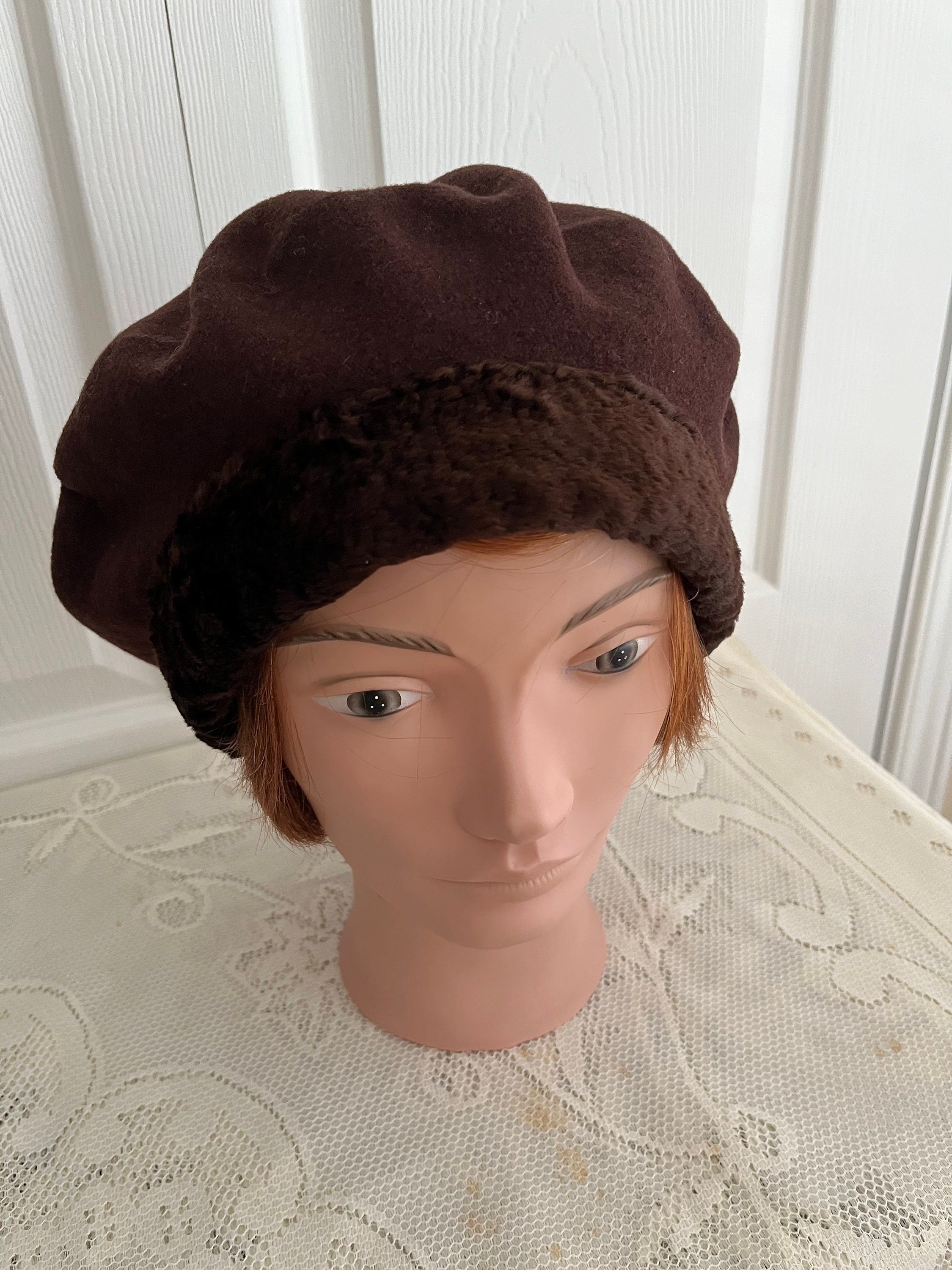 Dark Brown Wool Beret - Etsy