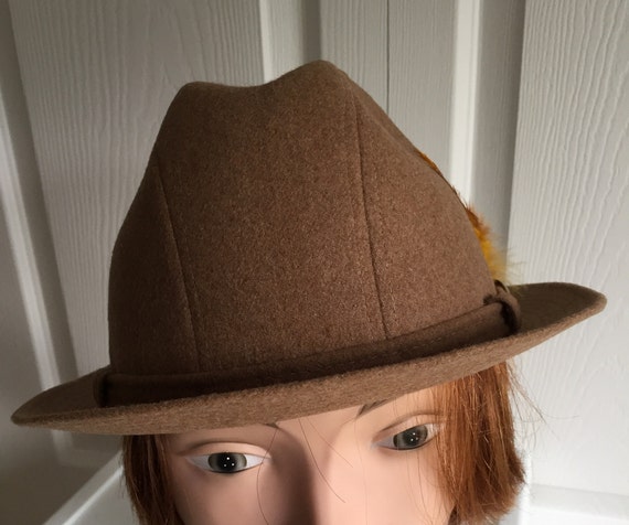 Vintage light brown felt hat Beautiful Vintage Brown Western Felt Hat Very Good Vintage  main image 4